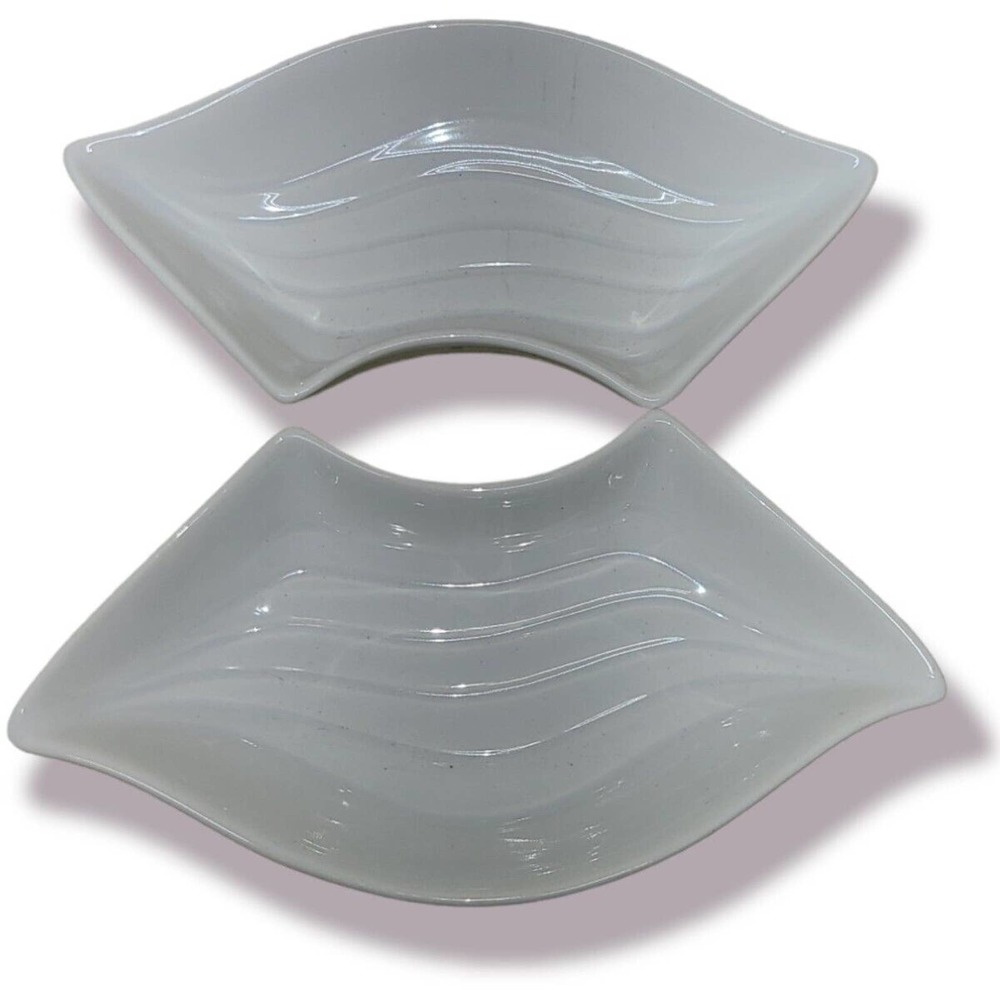 USA Vintage California Pottery L34 set of 2 White dish Lazy Susan replacements